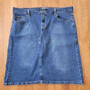 Levi Denim Skirt Blue Jean Cotton Misses 18 Modest Church‎ Grunge Y2K 90s